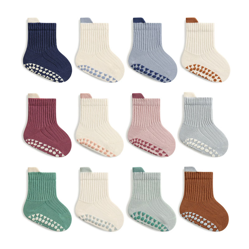 Unisex Baby Socks Non Slip - 3 paia di calzini in cotone