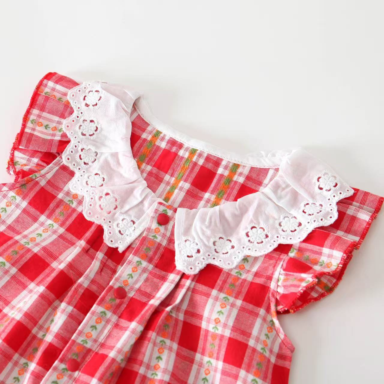 Tutina Rossa a Quadri per Neon - Newborn Baby Girl Romper Floral recensione e prezzo